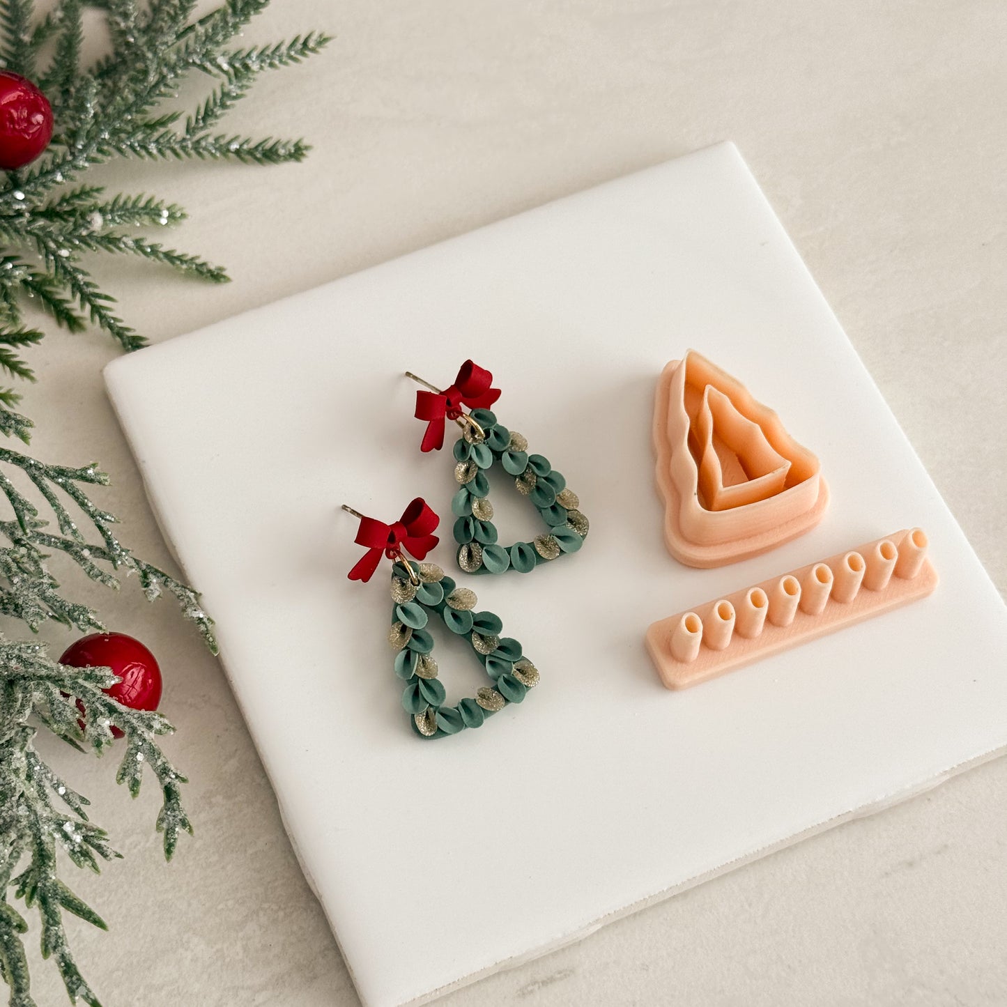 2025 Christmas Tree Cutout with Petals No. 4 | Festive Polymer Clay Cutters