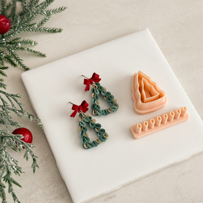 2025 Christmas Tree Cutout with Petals No. 4 | Festive Polymer Clay Cutters