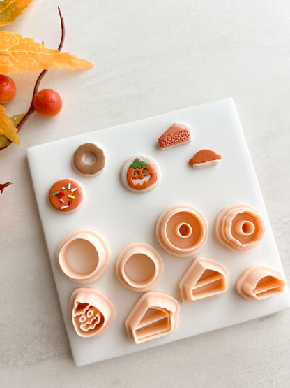 Fall Dessert Stud Pack Clay Cutters | Fall Dessert Stud Pack Polymer Clay Cutters for DIY Autumn Earrings Seasonal-Themed Jewelry and Handmade Fall Accessories