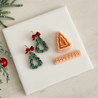 2025 Christmas Tree Cutout with Petals No. 4 | Festive Polymer Clay Cutters