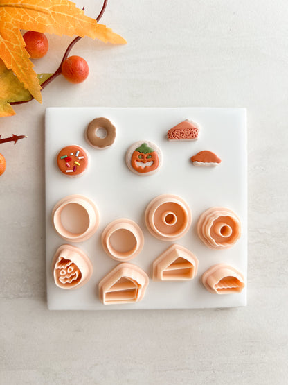 Fall Dessert Stud Pack Clay Cutters | Fall Dessert Stud Pack Polymer Clay Cutters for DIY Autumn Earrings Seasonal-Themed Jewelry and Handmade Fall Accessories