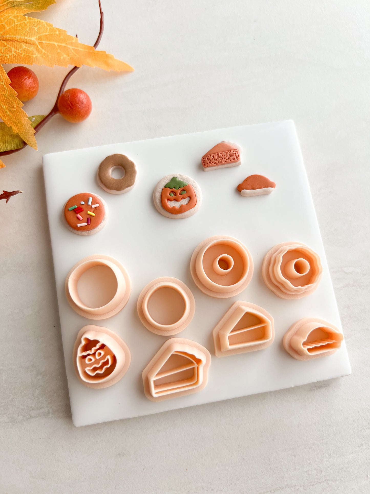 Fall Dessert Stud Pack Clay Cutters | Fall Dessert Stud Pack Polymer Clay Cutters for DIY Autumn Earrings Seasonal-Themed Jewelry and Handmade Fall Accessories