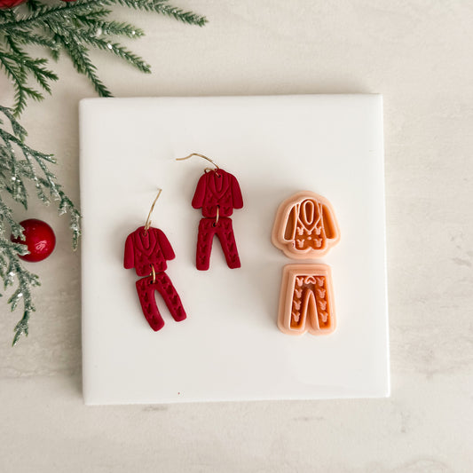 2025 Christmas Pajamas | Two-Part Polymer Clay Cutter