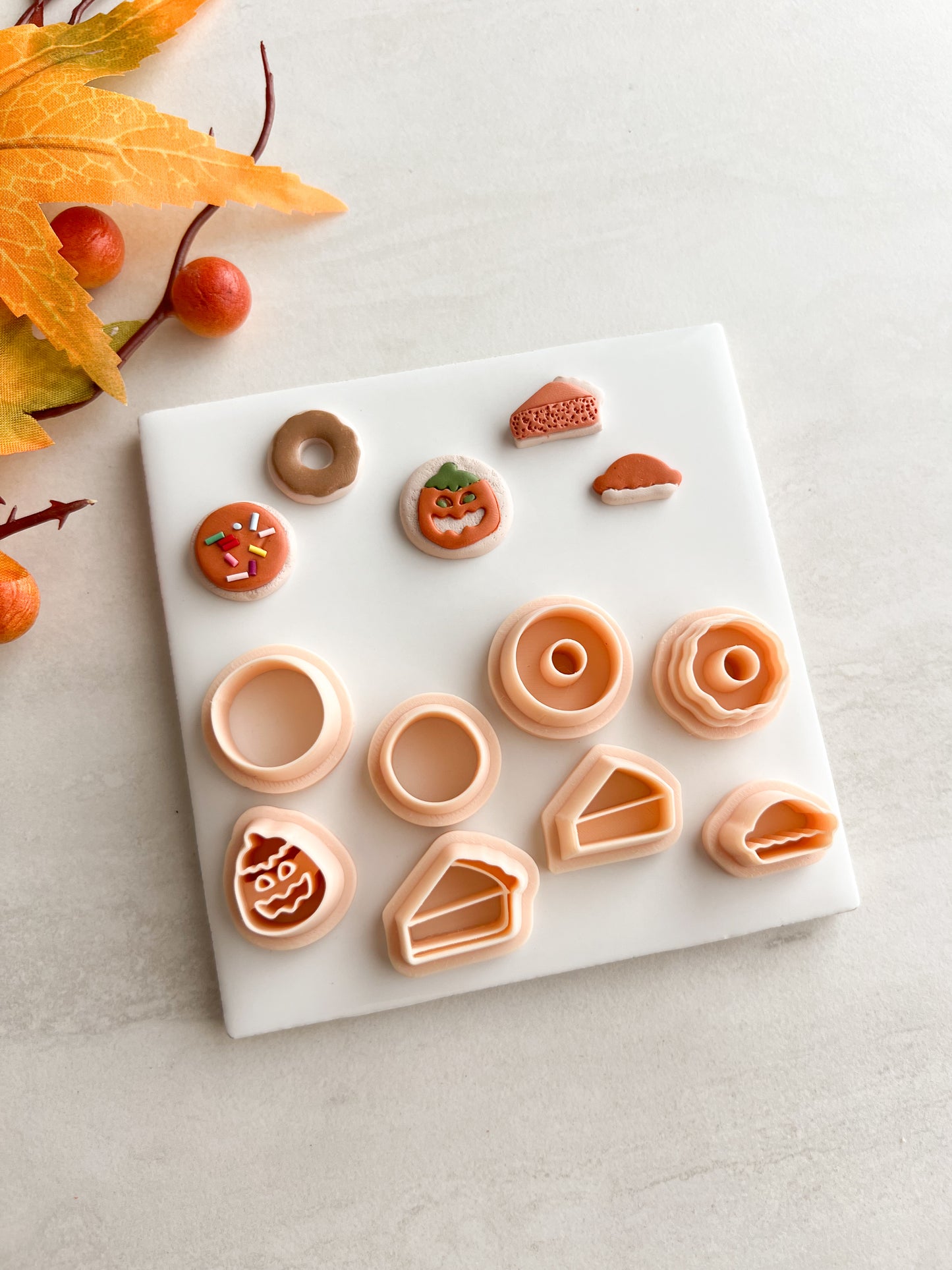 Fall Dessert Stud Pack Clay Cutters | Fall Dessert Stud Pack Polymer Clay Cutters for DIY Autumn Earrings Seasonal-Themed Jewelry and Handmade Fall Accessories