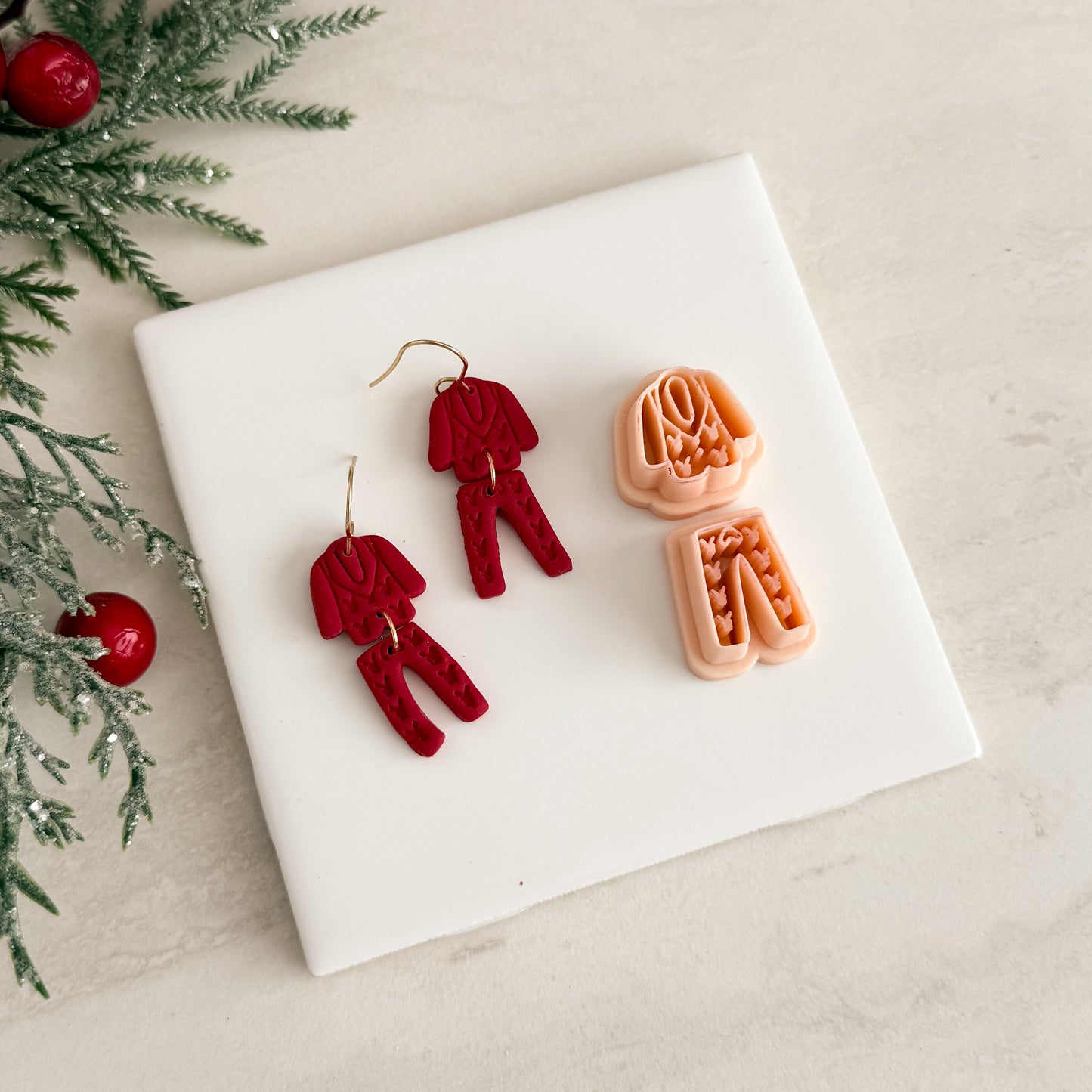 2025 Christmas Pajamas | Two-Part Polymer Clay Cutter