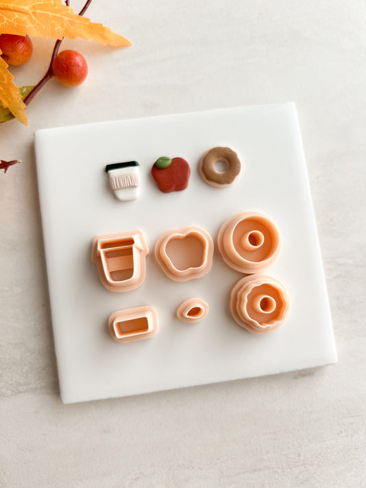 Fall Cafe Trio Clay Set | Fall Cafe Trio Polymer Clay Cutter Set for DIY Autumn Earrings Coffee-Themed Jewelry and Handmade Cozy Accessories