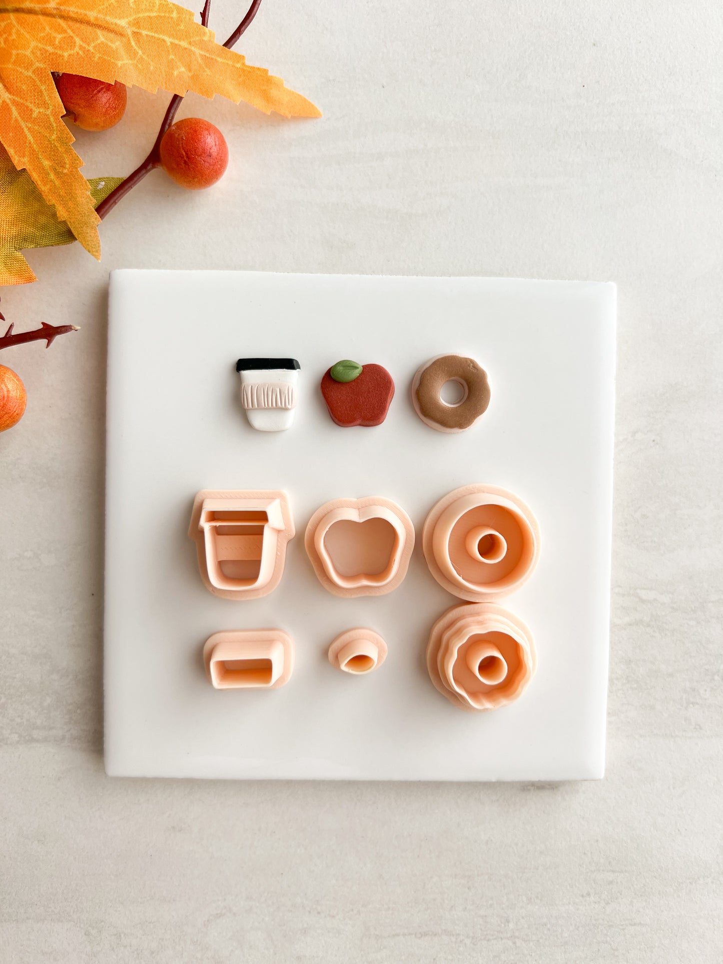 Fall Cafe Trio Clay Set | Fall Cafe Trio Polymer Clay Cutter Set for DIY Autumn Earrings Coffee-Themed Jewelry and Handmade Cozy Accessories