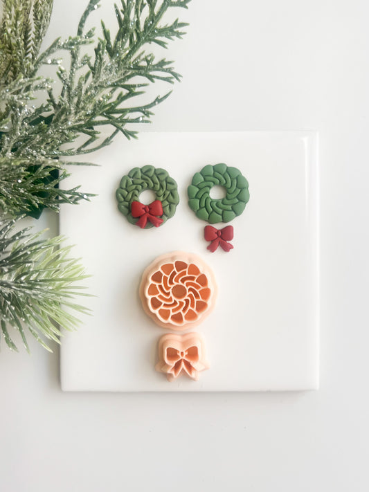 Wreath No. 4 Clay Cutter | Christmas Wreath Polymer Clay Cutter for Handmade Earrings and Festive Crafts