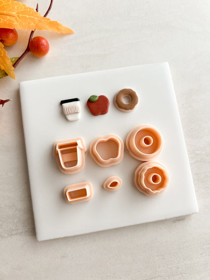 Fall Cafe Trio Clay Set | Fall Cafe Trio Polymer Clay Cutter Set for DIY Autumn Earrings Coffee-Themed Jewelry and Handmade Cozy Accessories