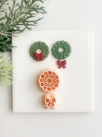 Wreath No. 4 Clay Cutter | Christmas Wreath Polymer Clay Cutter for Handmade Earrings and Festive Crafts