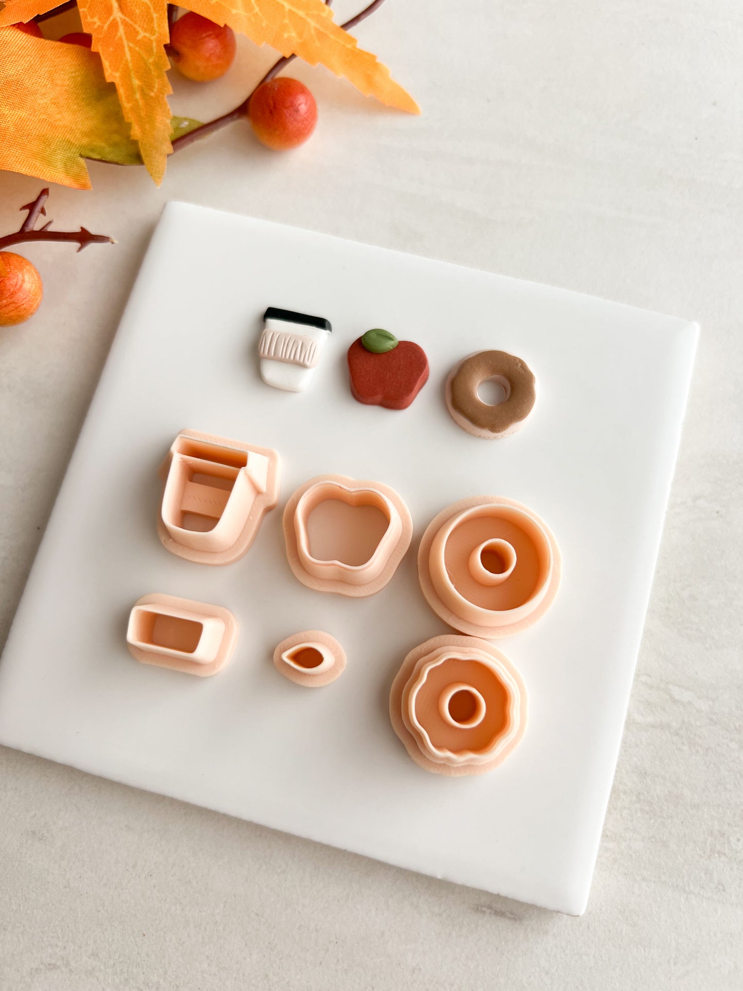 Fall Cafe Trio Clay Set | Fall Cafe Trio Polymer Clay Cutter Set for DIY Autumn Earrings Coffee-Themed Jewelry and Handmade Cozy Accessories