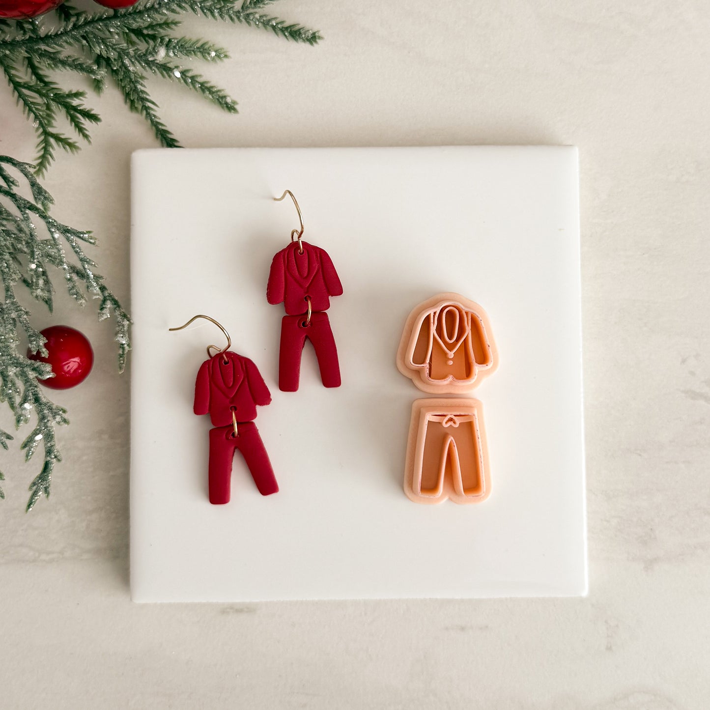 2025 Christmas Pajamas | Two-Part Polymer Clay Cutter
