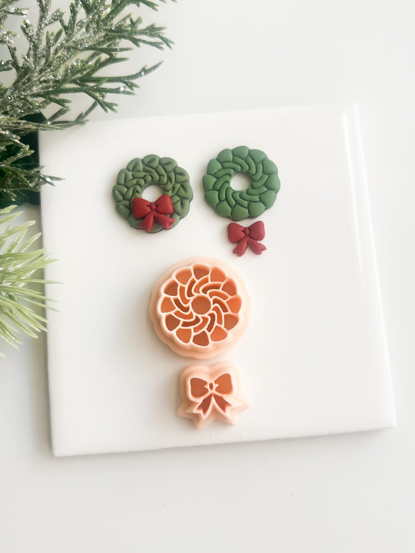 Wreath No. 4 Clay Cutter | Christmas Wreath Polymer Clay Cutter for Handmade Earrings and Festive Crafts