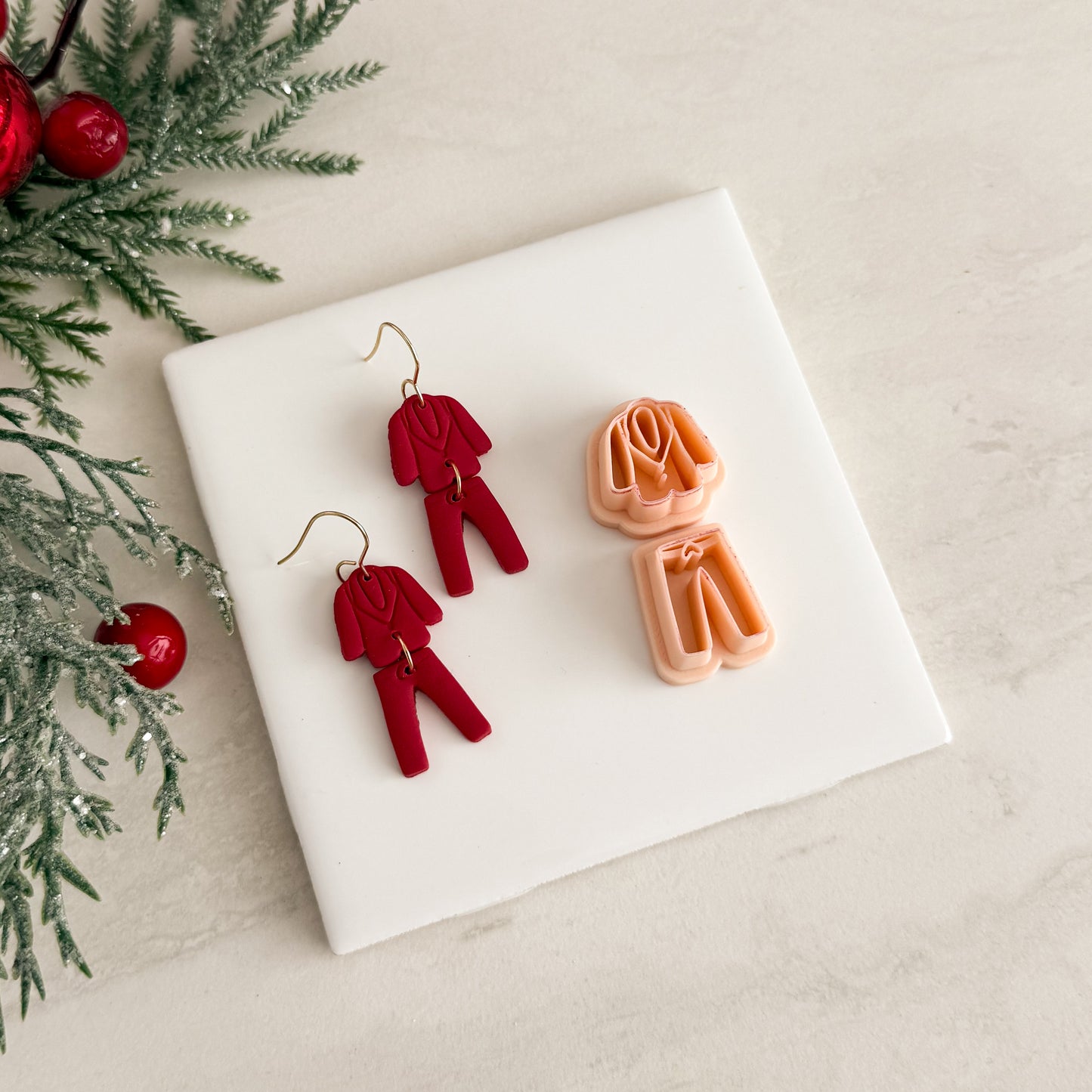 2025 Christmas Pajamas | Two-Part Polymer Clay Cutter