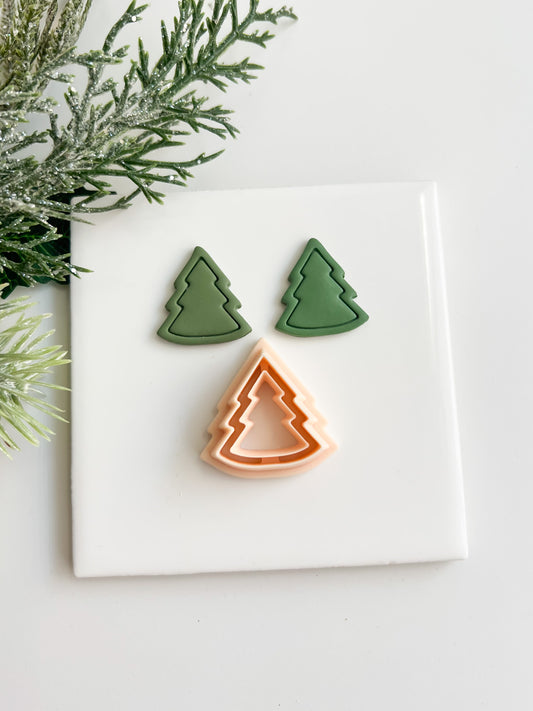 Border Tree Clay Cutter | Border Tree Polymer Clay Cutter for DIY Holiday Earrings Festive Jewelry and Christmas-Themed Handmade Accessories