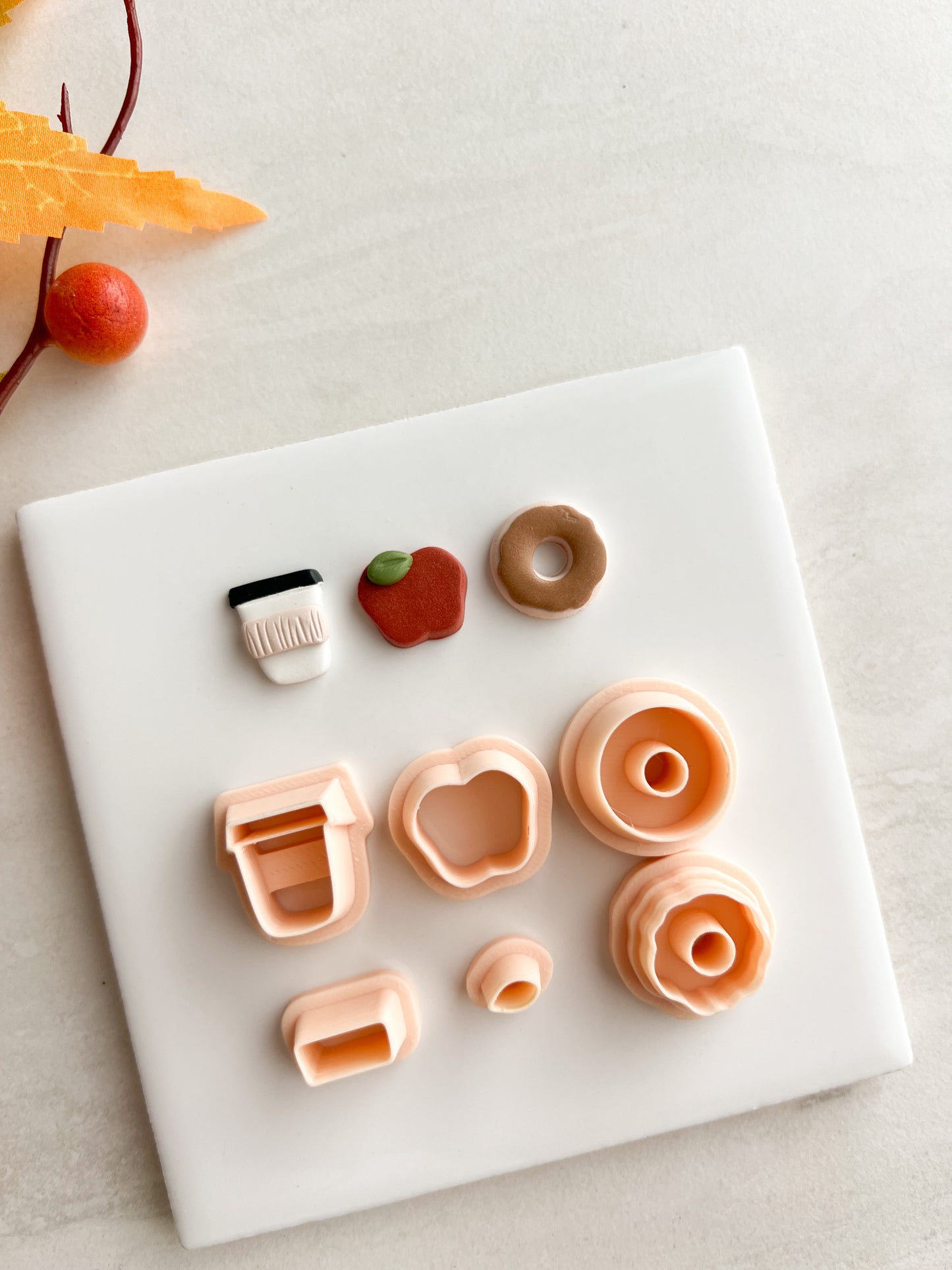 Fall Cafe Trio Clay Set | Fall Cafe Trio Polymer Clay Cutter Set for DIY Autumn Earrings Coffee-Themed Jewelry and Handmade Cozy Accessories