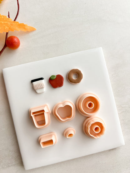 Fall Cafe Trio Clay Set | Fall Cafe Trio Polymer Clay Cutter Set for DIY Autumn Earrings Coffee-Themed Jewelry and Handmade Cozy Accessories
