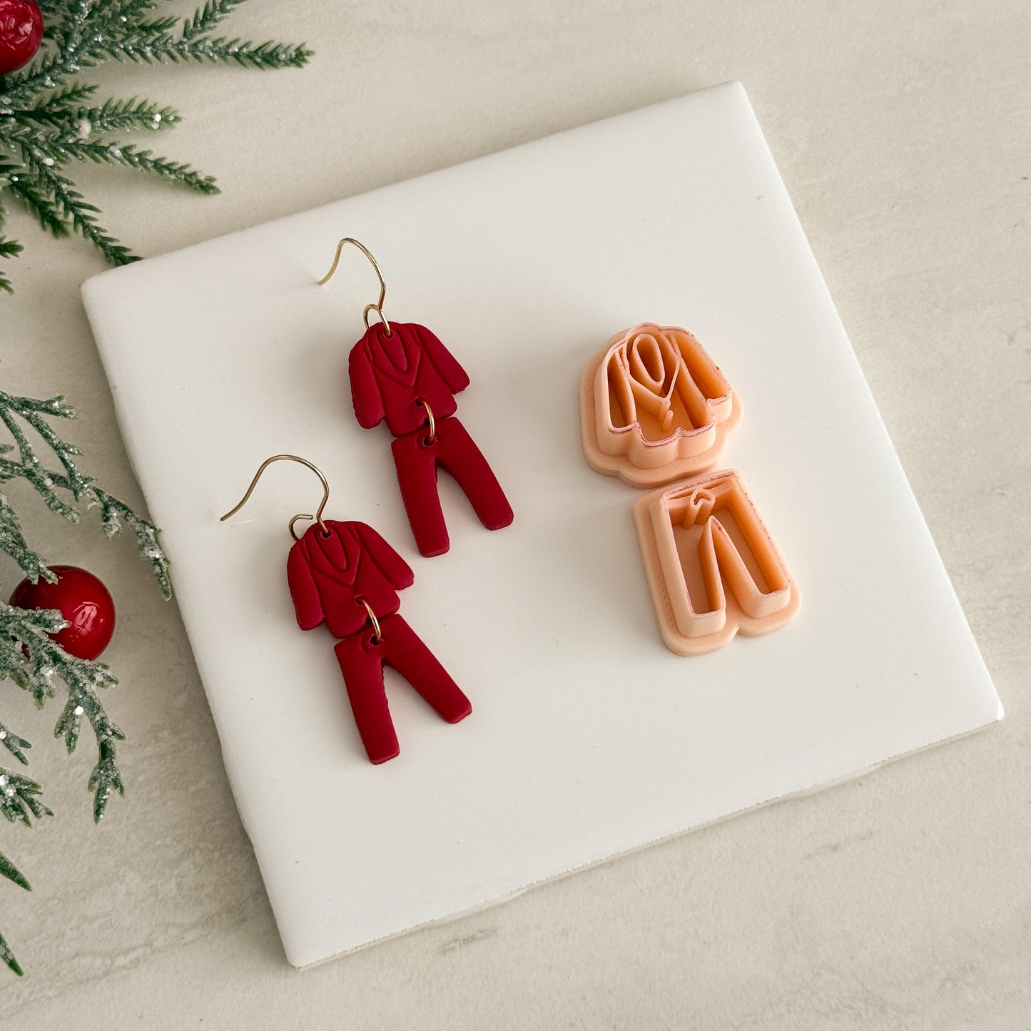 2025 Christmas Pajamas | Two-Part Polymer Clay Cutter