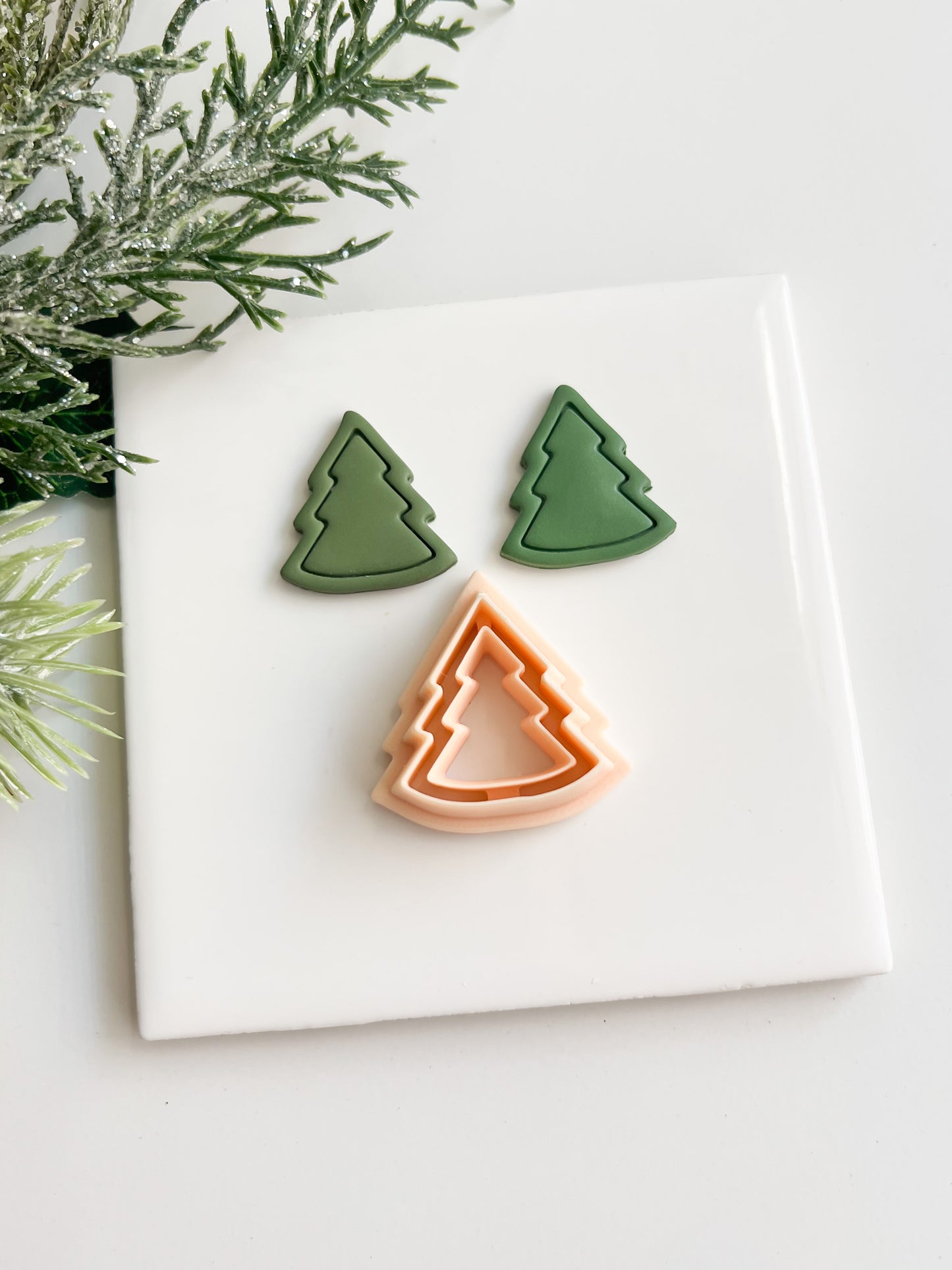 Border Tree Clay Cutter | Border Tree Polymer Clay Cutter for DIY Holiday Earrings Festive Jewelry and Christmas-Themed Handmade Accessories