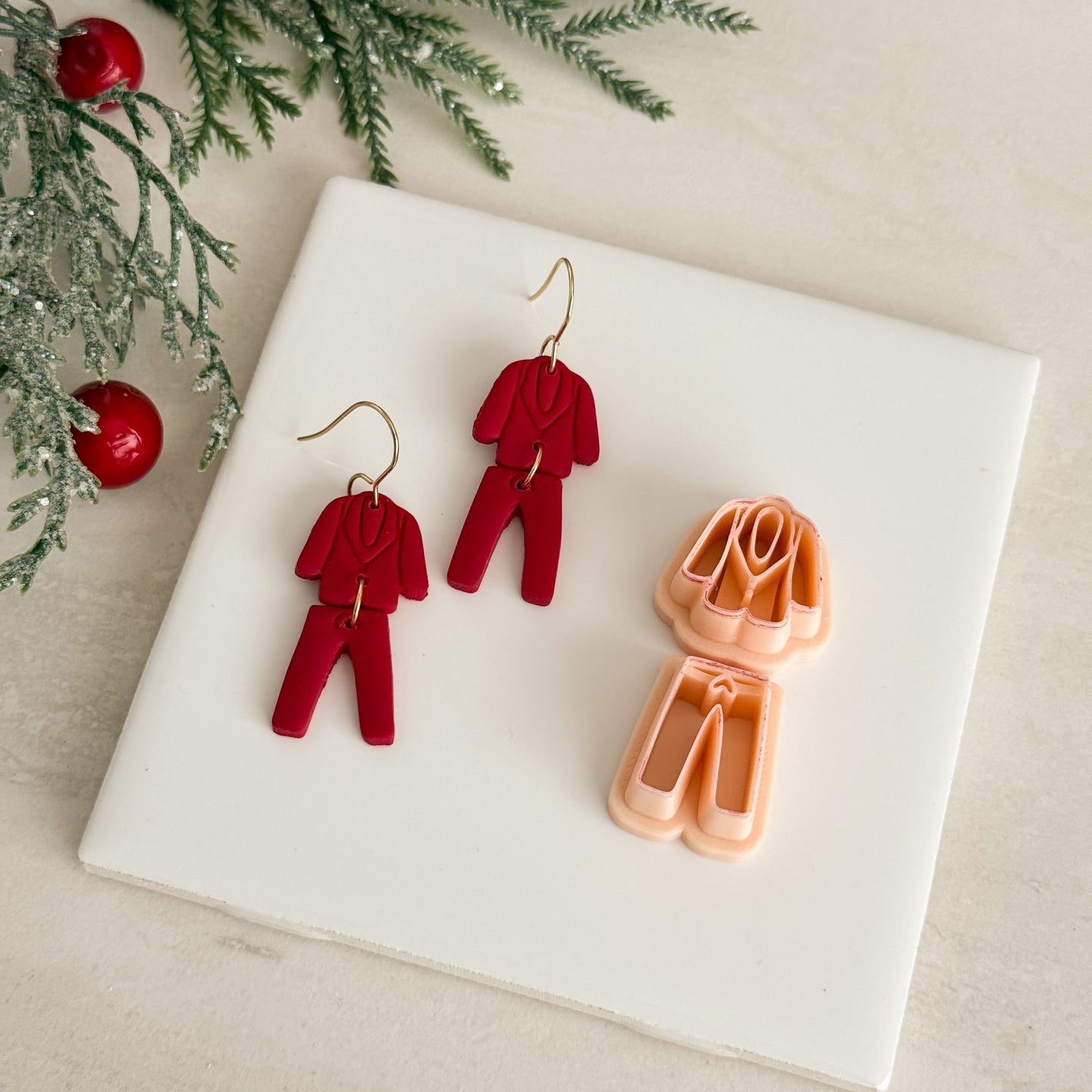 2025 Christmas Pajamas | Two-Part Polymer Clay Cutter