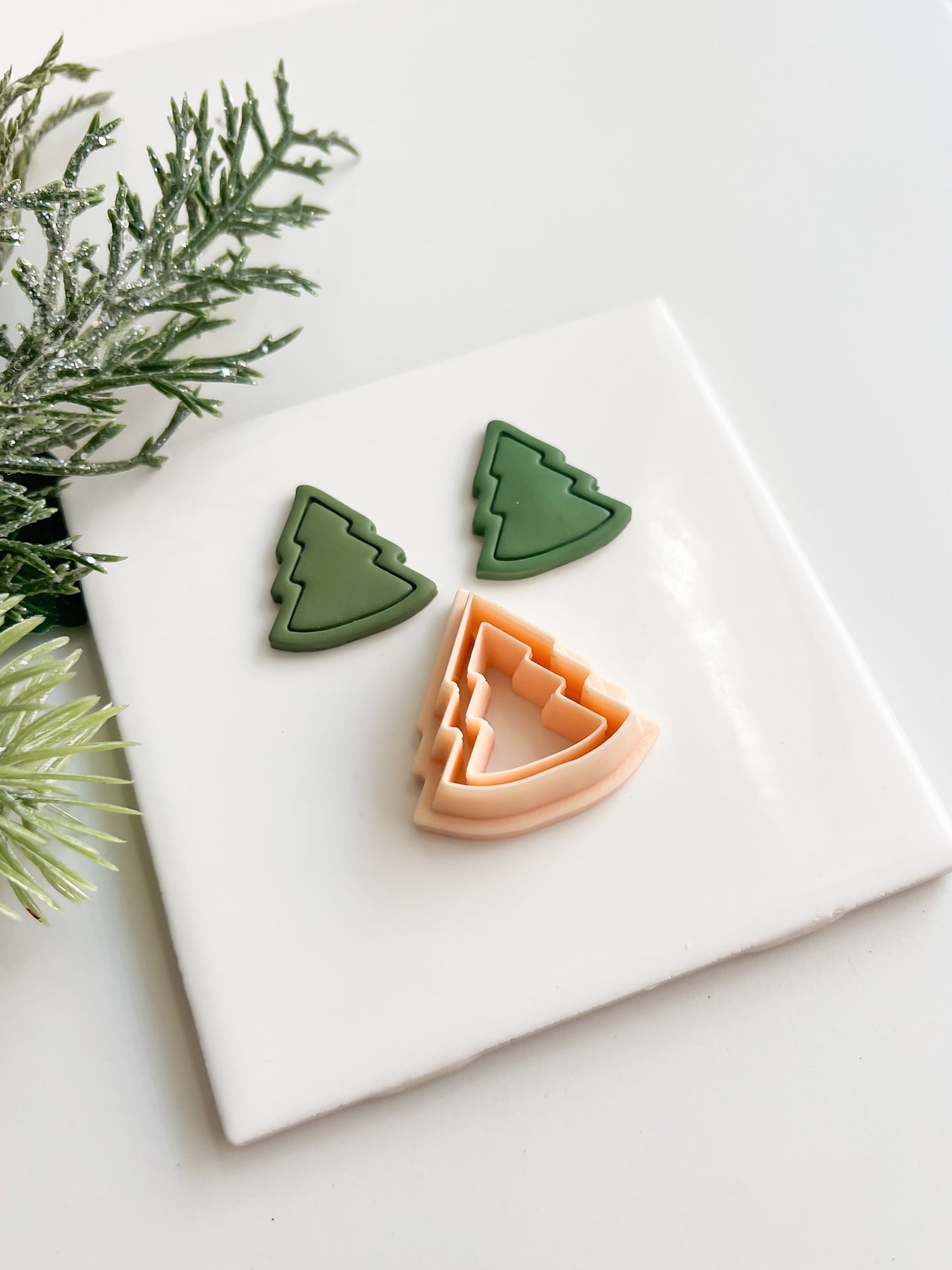 Border Tree Clay Cutter | Border Tree Polymer Clay Cutter for DIY Holiday Earrings Festive Jewelry and Christmas-Themed Handmade Accessories