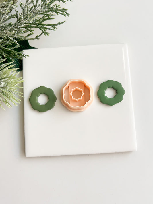 Wreath No. 3 Clay Cutter | Holiday Wreath Polymer Clay Cutter for DIY Earrings, Crafts and Baking