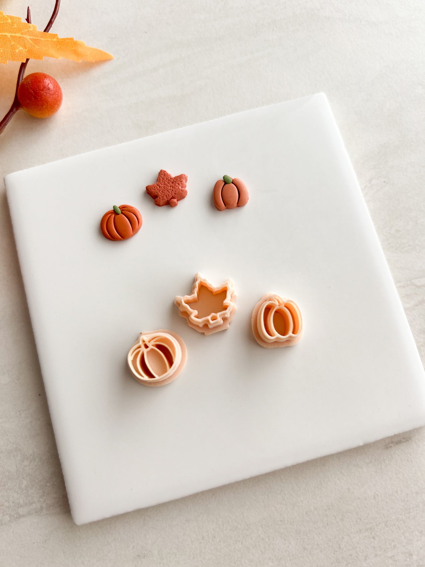 Fall Stud Trio No. 4 Clay Cutters | Fall Stud Trio No. 4 Polymer Clay Cutters for DIY Autumn Earrings Seasonal-Themed Jewelry and Handmade Festive Accessories