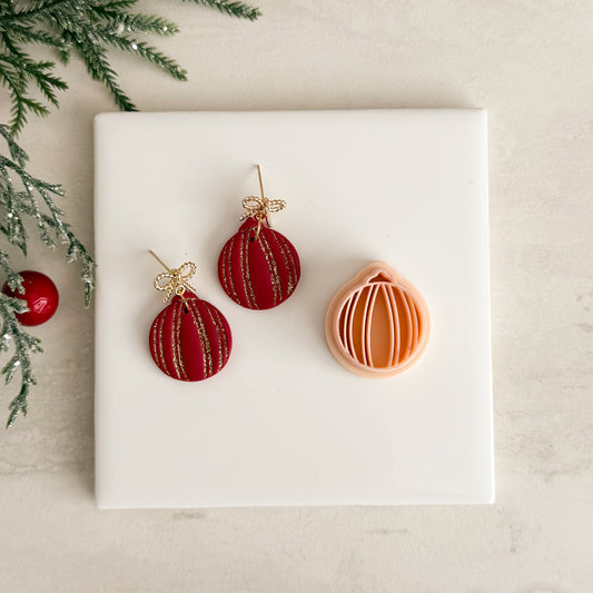 2025 Banded Ornament No. 1 | Christmas Tree Festive Polymer Clay Cutter