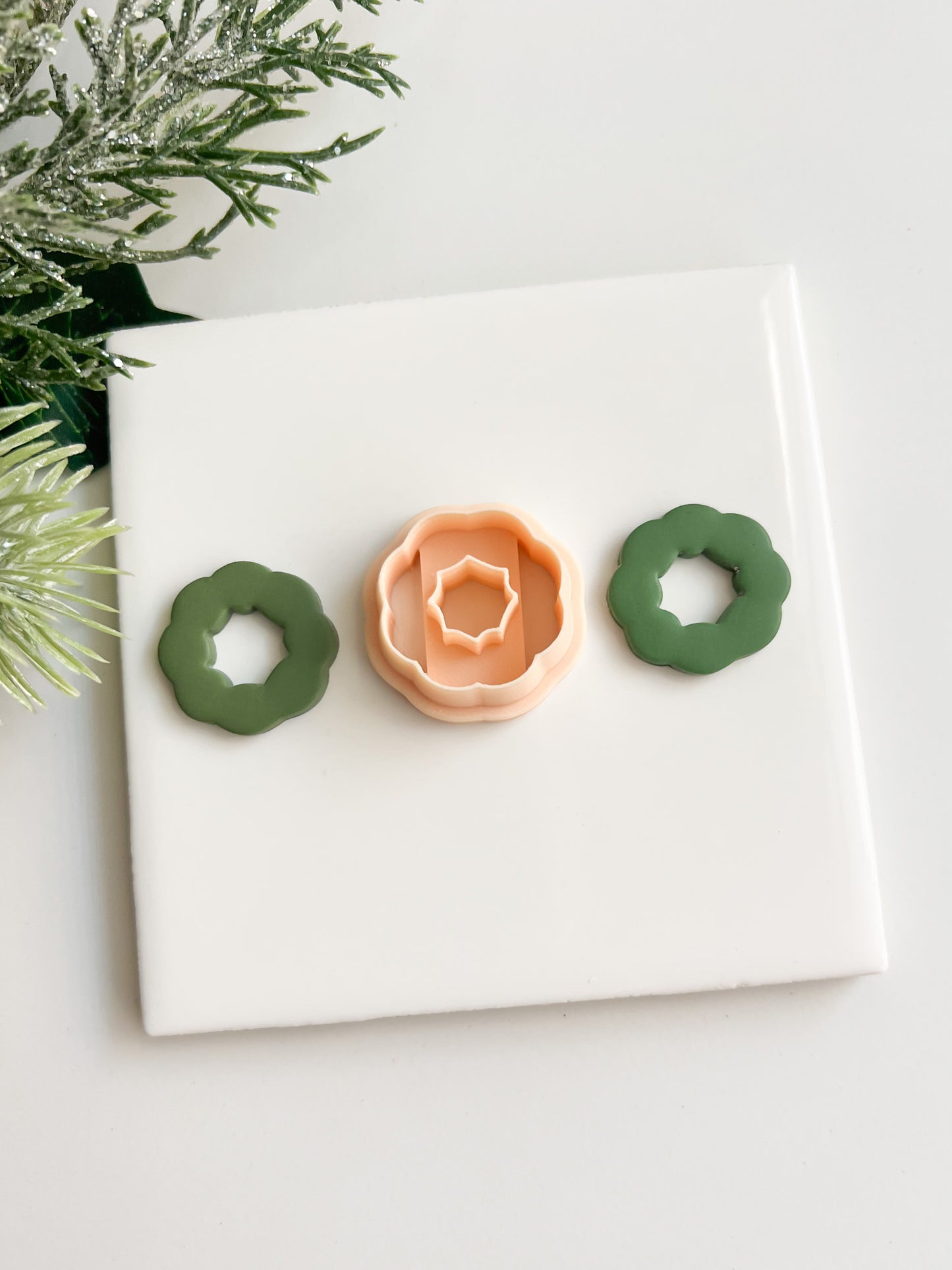 Wreath No. 3 Clay Cutter | Holiday Wreath Polymer Clay Cutter for DIY Earrings, Crafts and Baking
