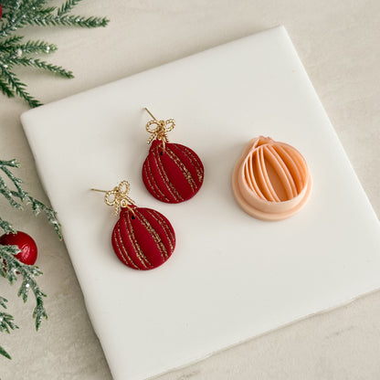 2025 Banded Ornament No. 1 | Christmas Tree Festive Polymer Clay Cutter