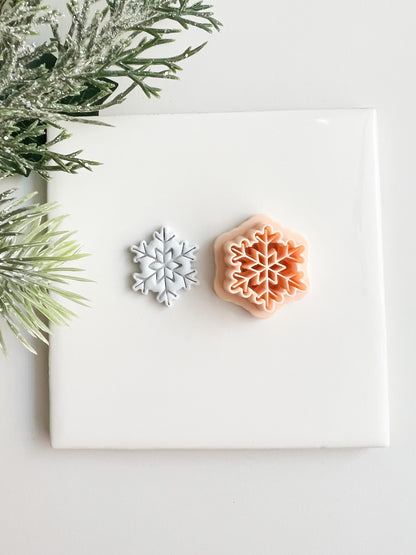 Snowflake No. 5 Clay Cutter | Christmas Snowflake Polymer Clay Cutter for Earrings and Holiday Crafts