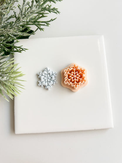 Snowflake No. 5 Clay Cutter | Christmas Snowflake Polymer Clay Cutter for Earrings and Holiday Crafts