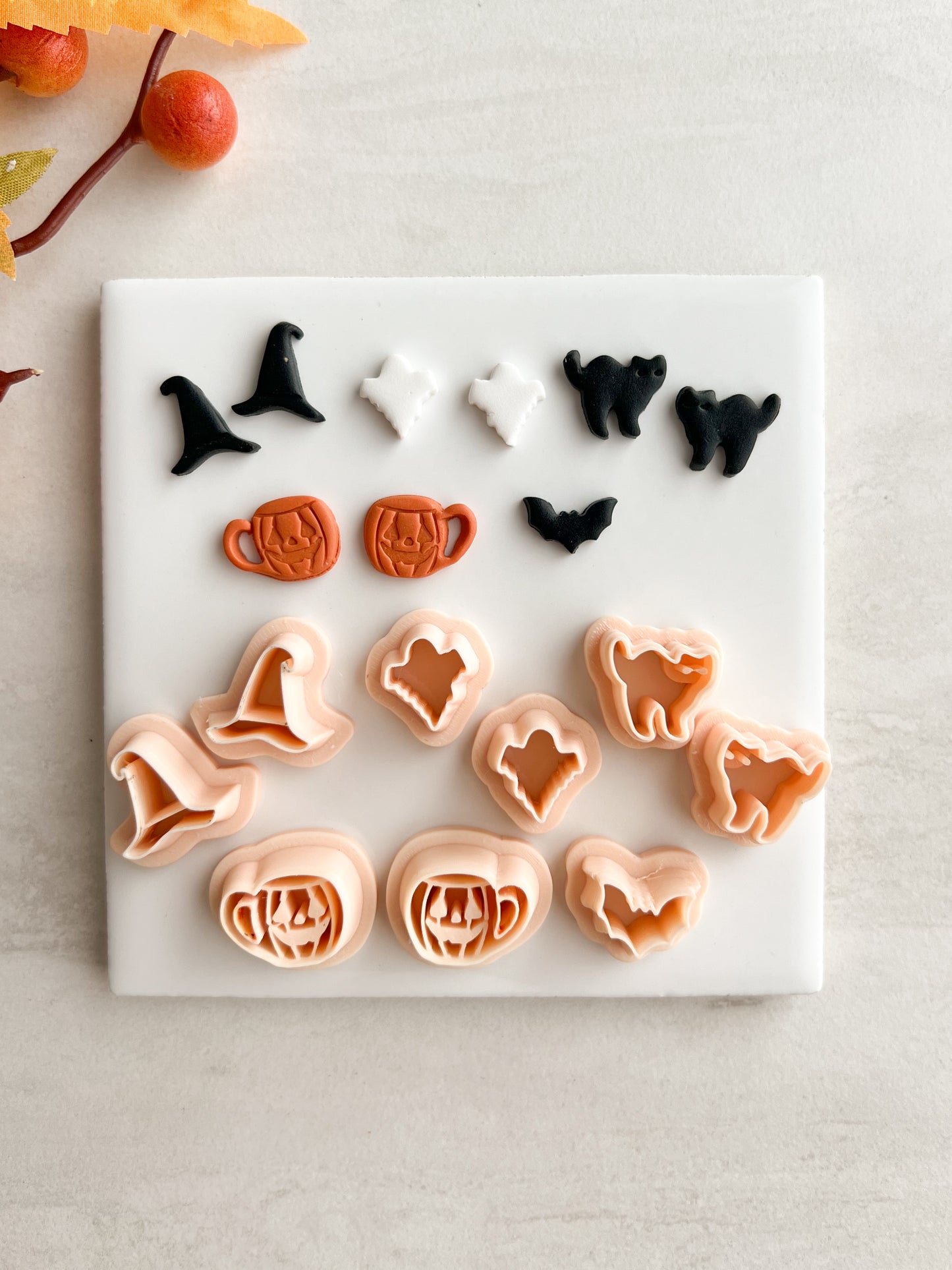 Spooky Stud Pack No. 1 Clay Cutter | Spooky Stud Pack No. 1 Polymer Clay Cutter for DIY Halloween Earrings Fun Jewelry and Handmade Spooky Accessories