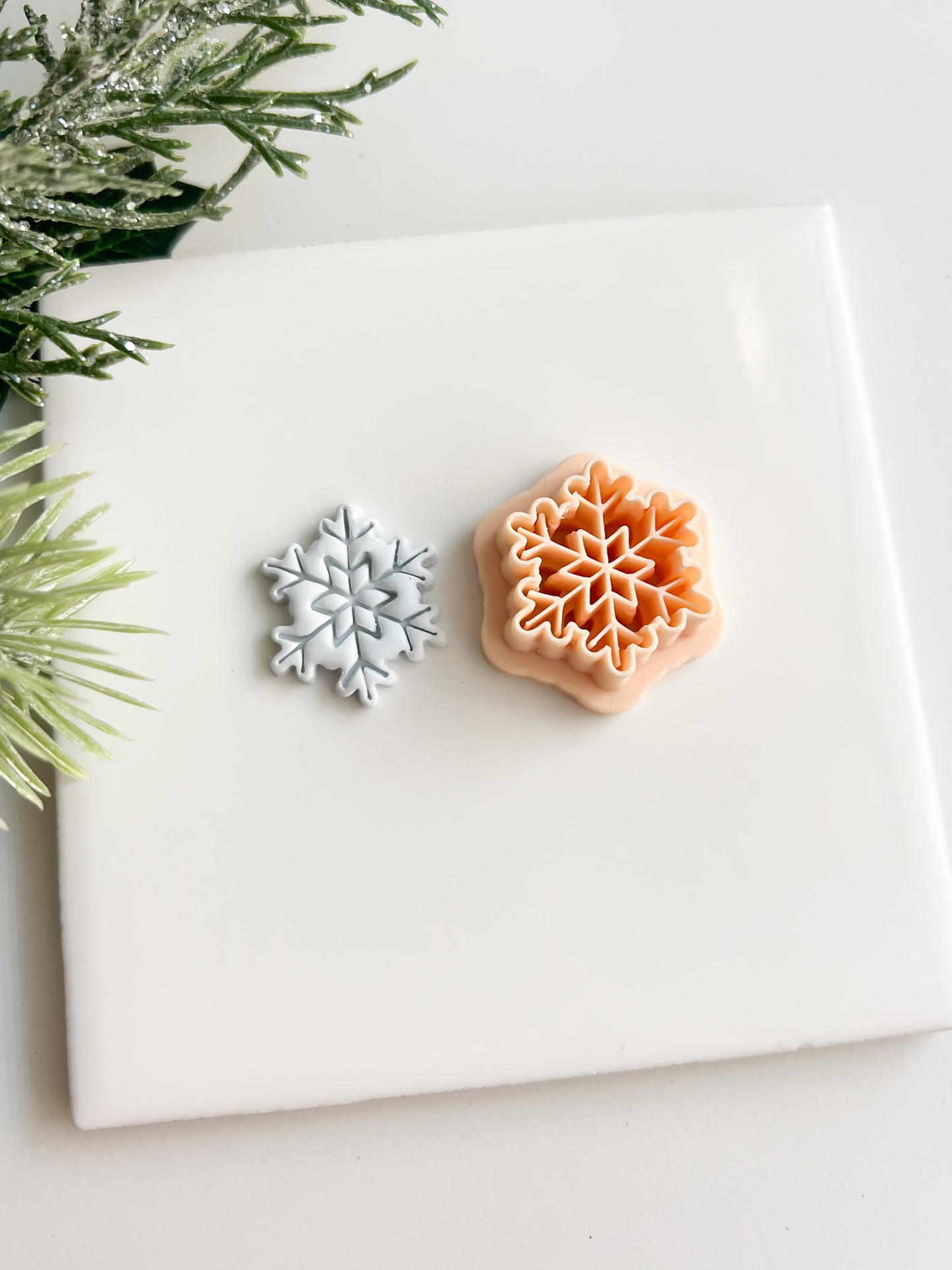 Snowflake No. 5 Clay Cutter | Christmas Snowflake Polymer Clay Cutter for Earrings and Holiday Crafts