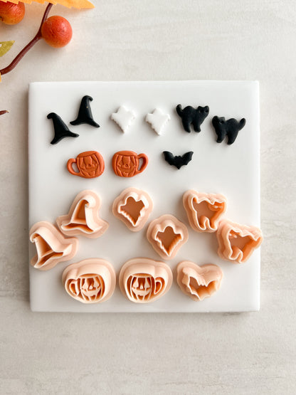 Spooky Stud Pack No. 1 Clay Cutter | Spooky Stud Pack No. 1 Polymer Clay Cutter for DIY Halloween Earrings Fun Jewelry and Handmade Spooky Accessories