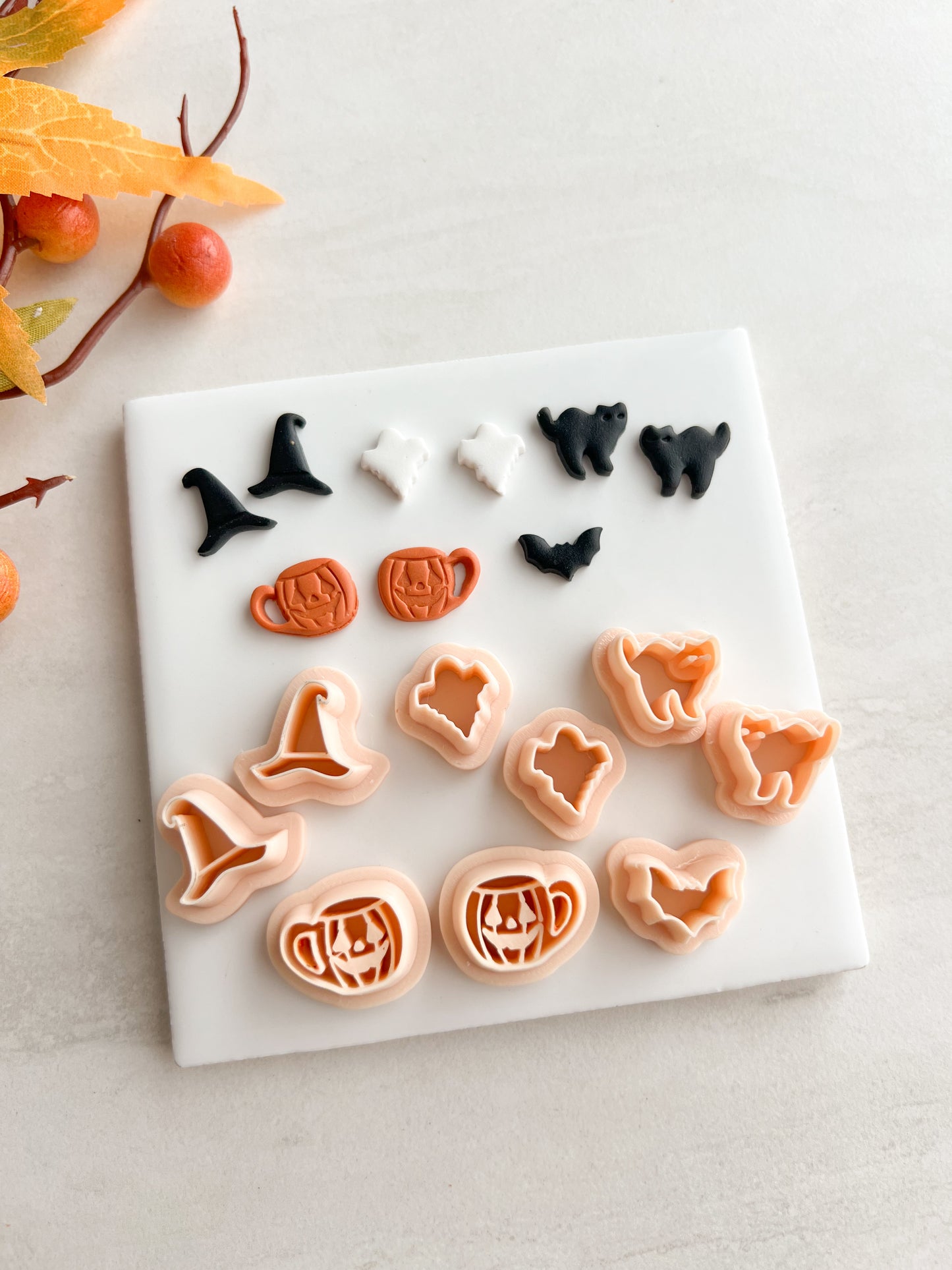 Spooky Stud Pack No. 1 Clay Cutter | Spooky Stud Pack No. 1 Polymer Clay Cutter for DIY Halloween Earrings Fun Jewelry and Handmade Spooky Accessories