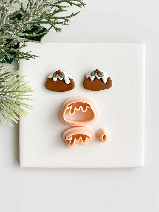 Christmas Pudding Clay Cutter | Christmas Pudding Polymer Clay Cutter for DIY Holiday Earrings Festive Baking-Themed Jewelry and Handmade Christmas Accessories