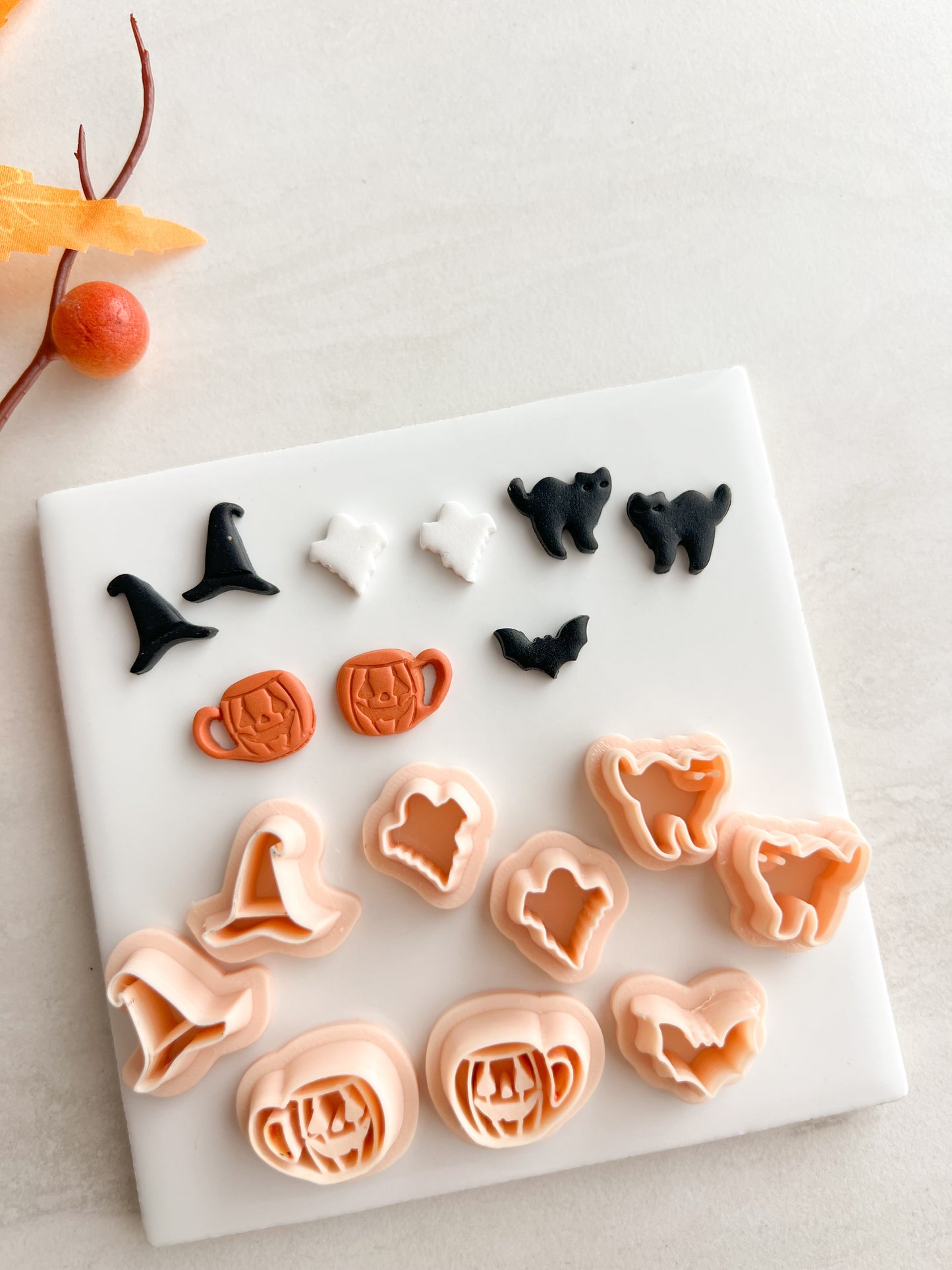 Spooky Stud Pack No. 1 Clay Cutter | Spooky Stud Pack No. 1 Polymer Clay Cutter for DIY Halloween Earrings Fun Jewelry and Handmade Spooky Accessories