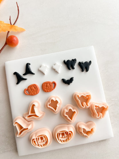 Spooky Stud Pack No. 1 Clay Cutter | Spooky Stud Pack No. 1 Polymer Clay Cutter for DIY Halloween Earrings Fun Jewelry and Handmade Spooky Accessories