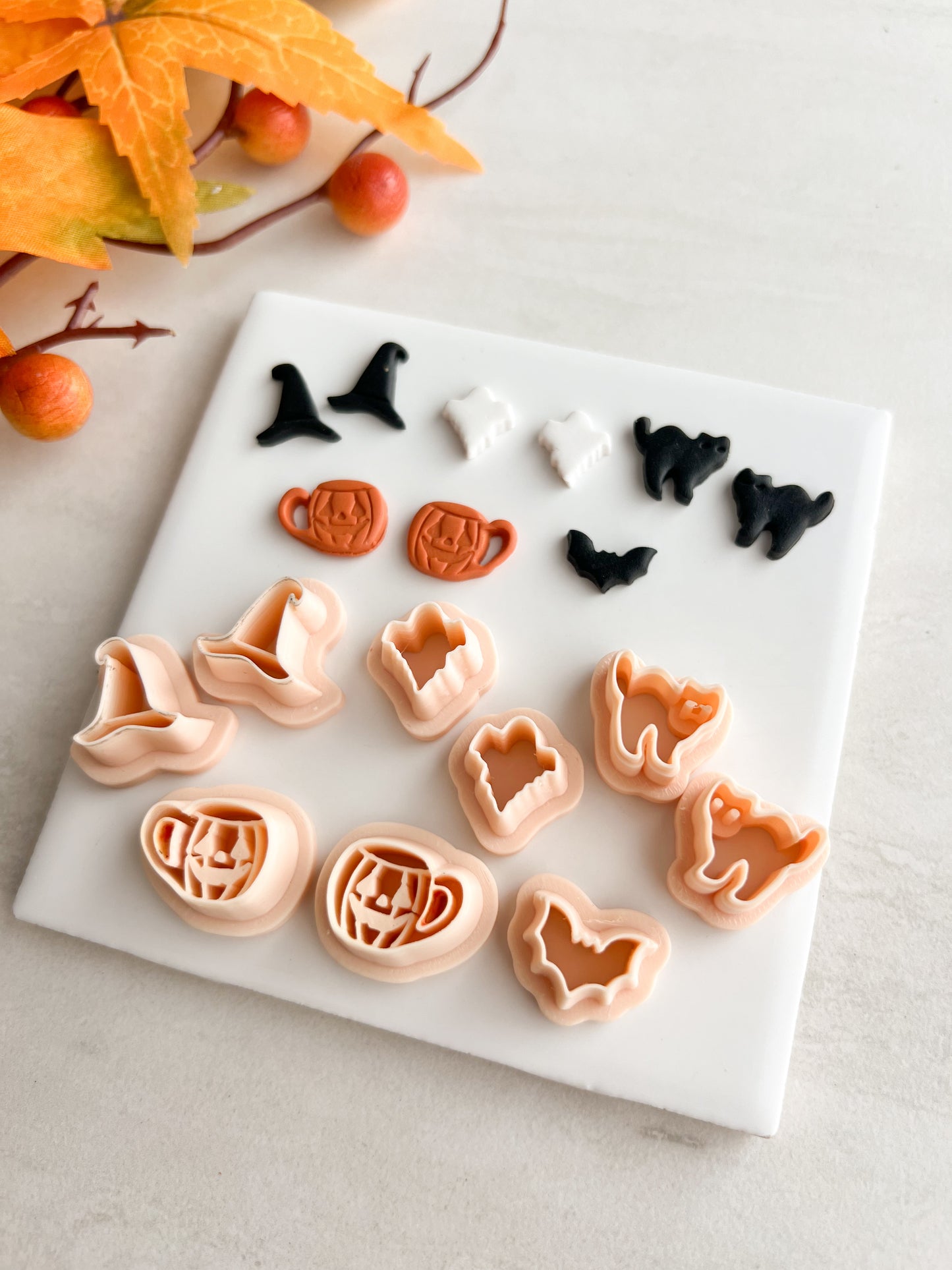 Spooky Stud Pack No. 1 Clay Cutter | Spooky Stud Pack No. 1 Polymer Clay Cutter for DIY Halloween Earrings Fun Jewelry and Handmade Spooky Accessories
