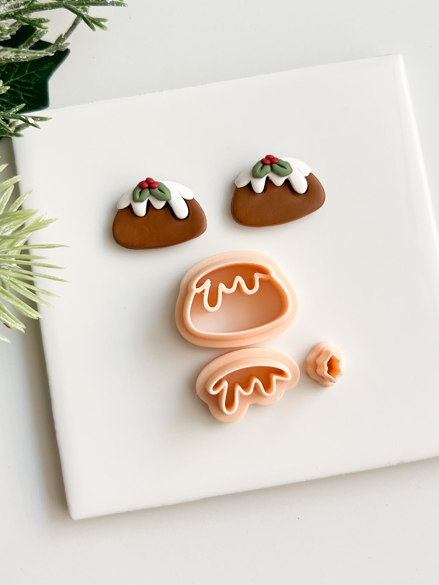 Christmas Pudding Clay Cutter | Christmas Pudding Polymer Clay Cutter for DIY Holiday Earrings Festive Baking-Themed Jewelry and Handmade Christmas Accessories