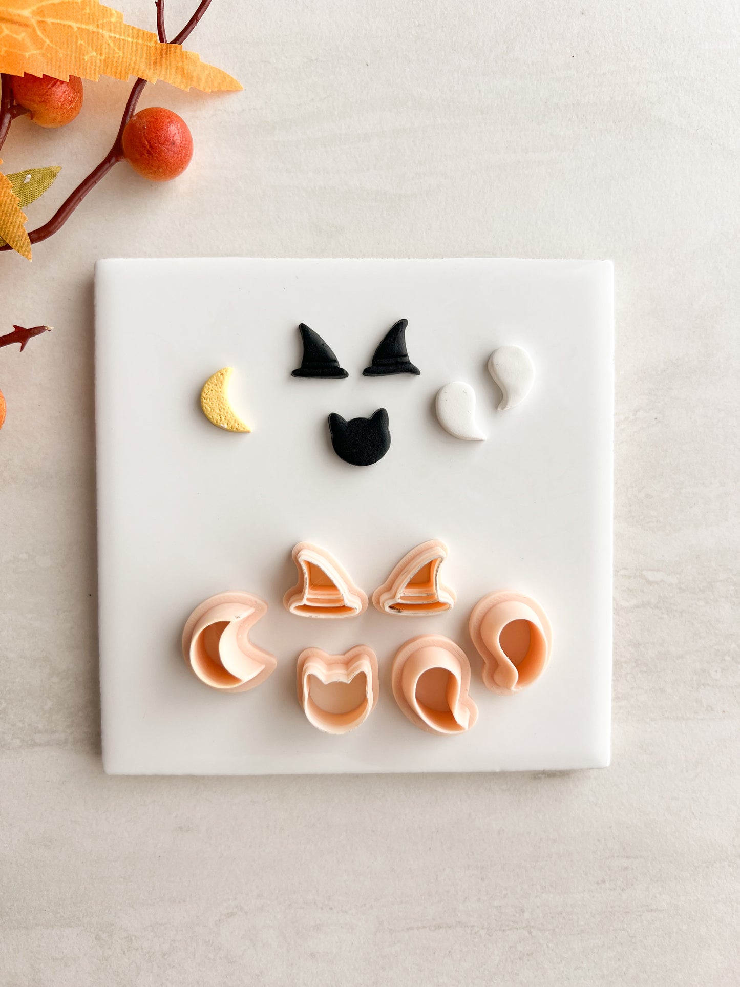 Spooky Stud Pack No. 2 Clay Cutter | Spooky Stud Pack Polymer Clay Cutter Set for DIY Halloween Earrings Cute Jewelry and Handmade Spooky Accessories