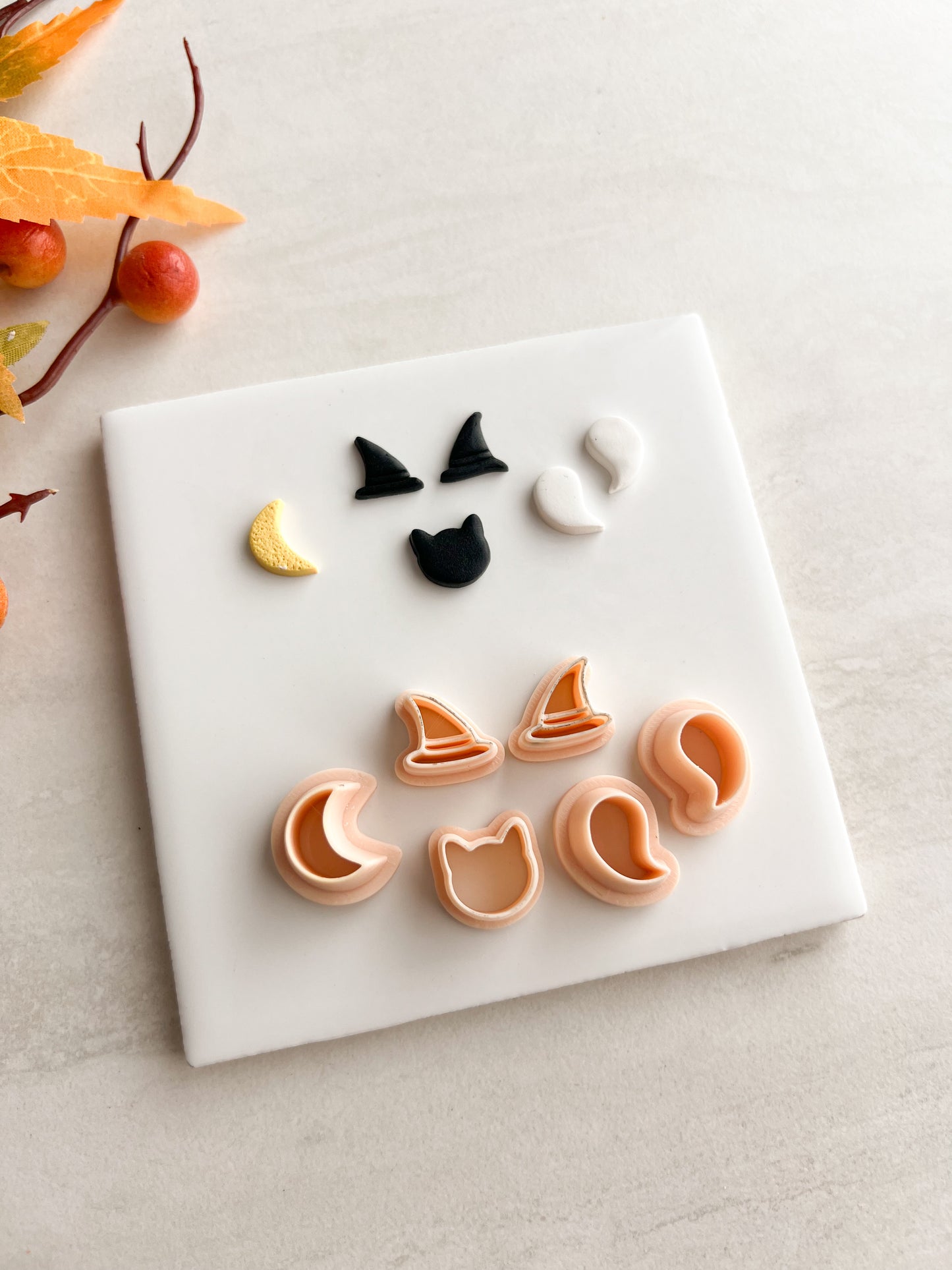 Spooky Stud Pack No. 2 Clay Cutter | Spooky Stud Pack Polymer Clay Cutter Set for DIY Halloween Earrings Cute Jewelry and Handmade Spooky Accessories