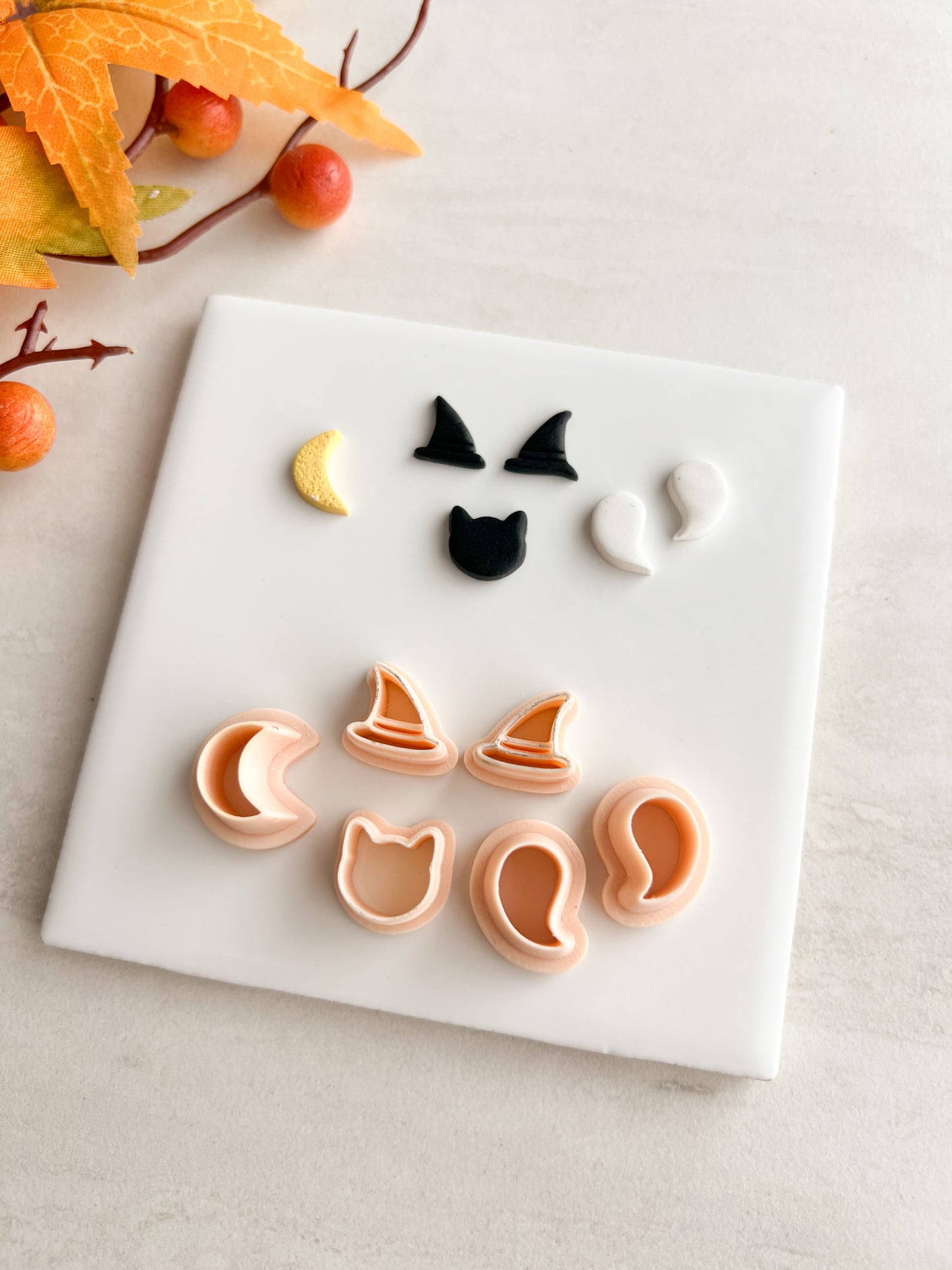 Spooky Stud Pack No. 2 Clay Cutter | Spooky Stud Pack Polymer Clay Cutter Set for DIY Halloween Earrings Cute Jewelry and Handmade Spooky Accessories