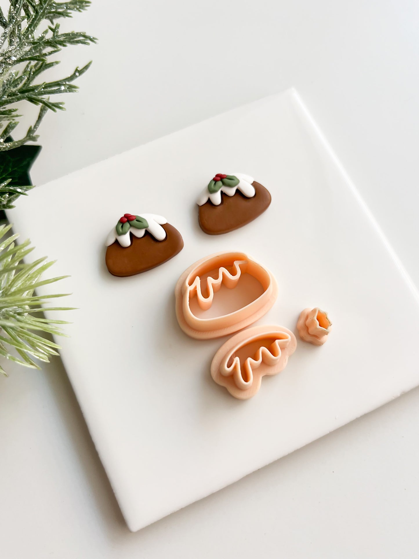 Christmas Pudding Clay Cutter | Christmas Pudding Polymer Clay Cutter for DIY Holiday Earrings Festive Baking-Themed Jewelry and Handmade Christmas Accessories