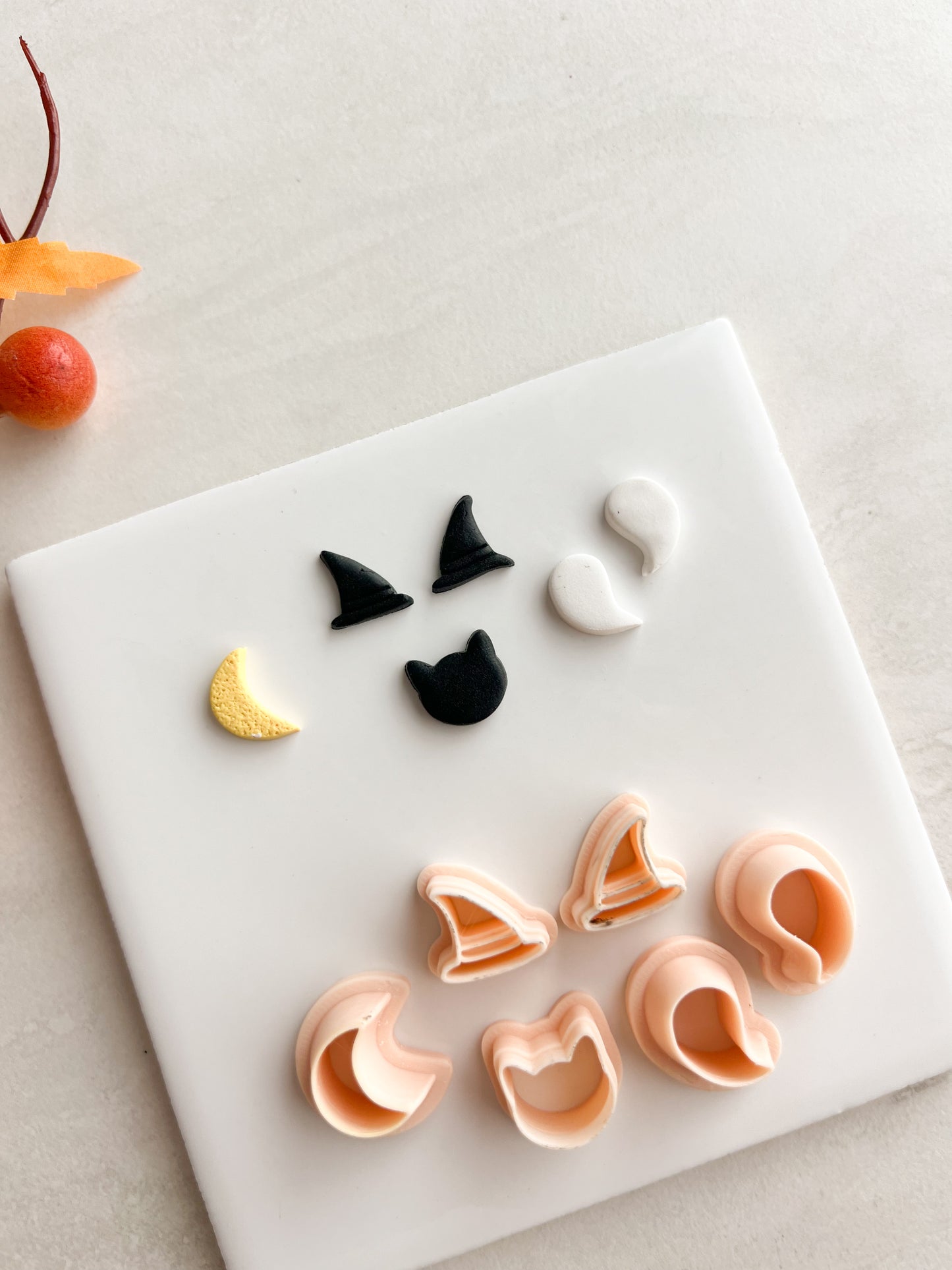 Spooky Stud Pack No. 2 Clay Cutter | Spooky Stud Pack Polymer Clay Cutter Set for DIY Halloween Earrings Cute Jewelry and Handmade Spooky Accessories