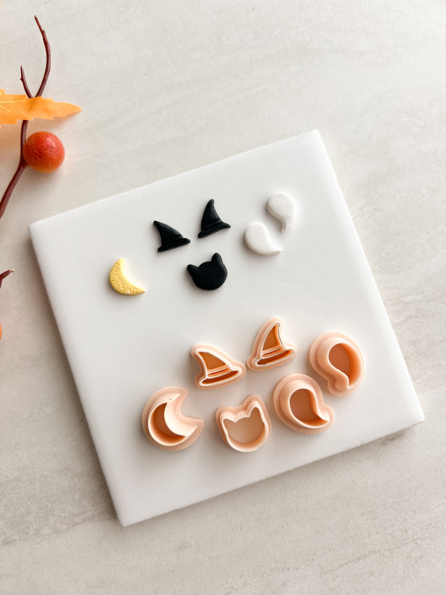Spooky Stud Pack No. 2 Clay Cutter | Spooky Stud Pack Polymer Clay Cutter Set for DIY Halloween Earrings Cute Jewelry and Handmade Spooky Accessories