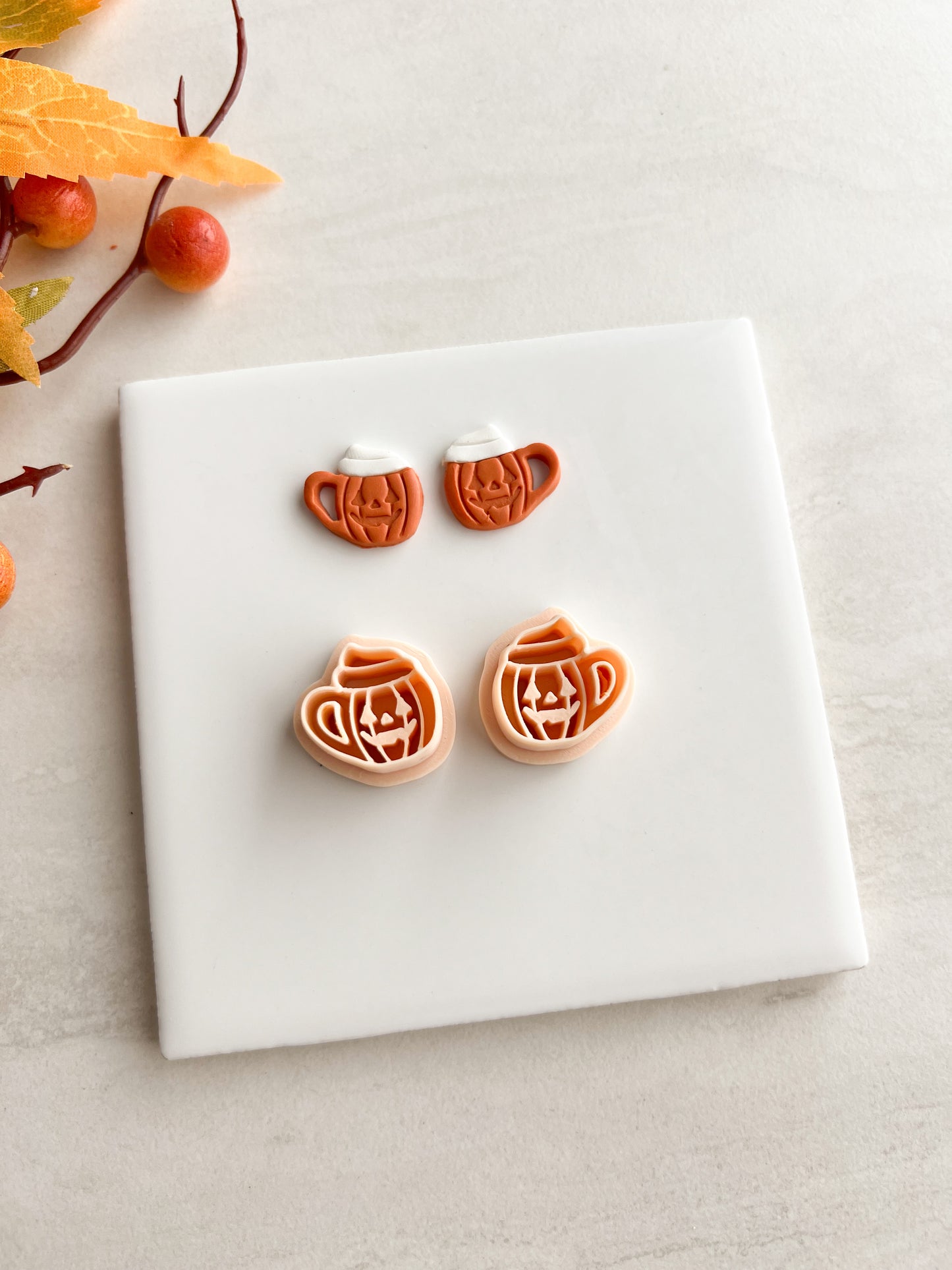 Pumpkin Jack Cup Clay Cutter | Pumpkin Jack Cup Polymer Clay Cutter for DIY Spooky Earrings Halloween-Themed Jewelry and Handmade Cute Accessories