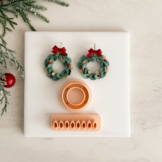 2025 Christmas Wreath No. 1 with Petal Maker | Festive Polymer Clay Cutters