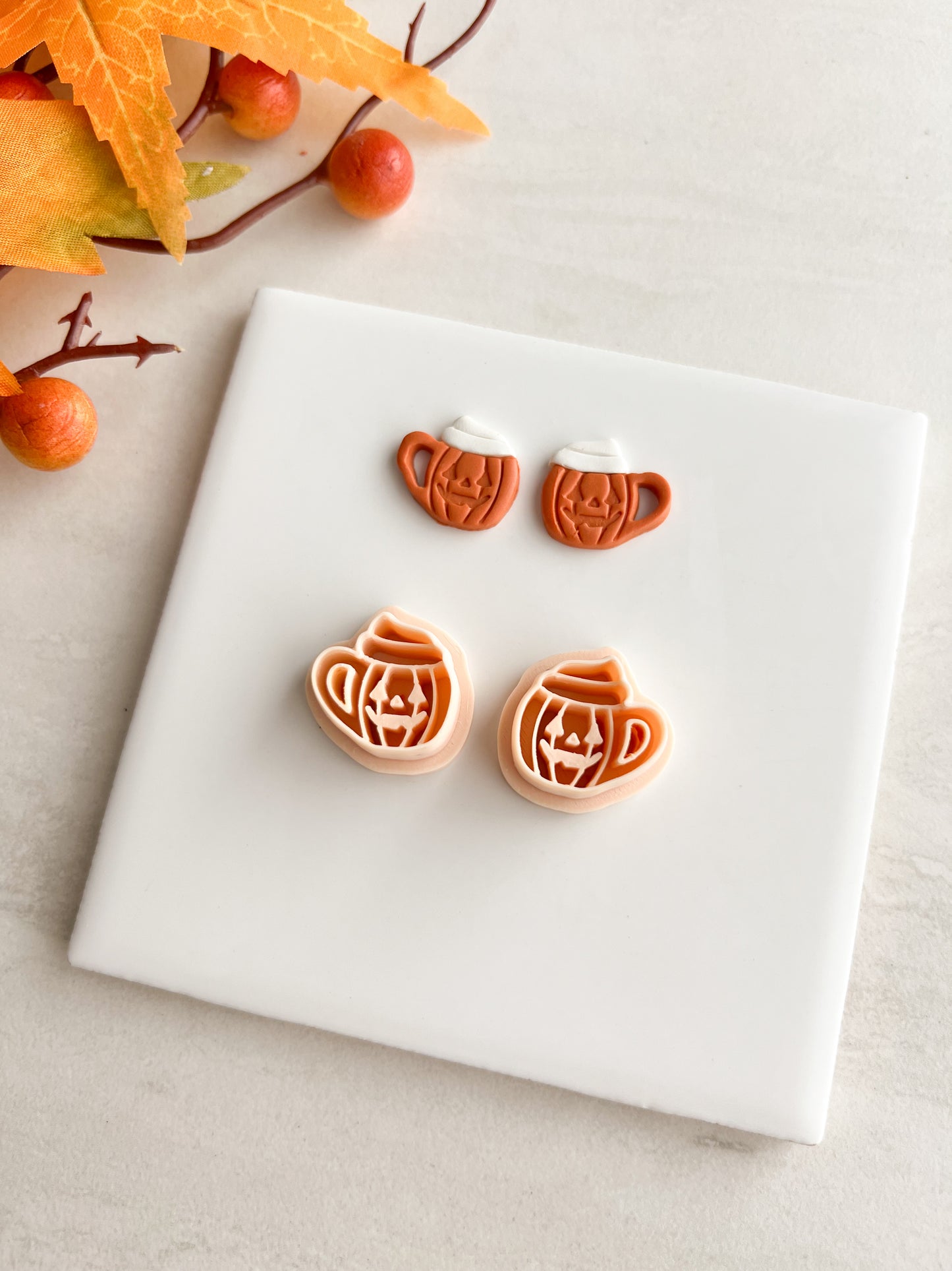 Pumpkin Jack Cup Clay Cutter | Pumpkin Jack Cup Polymer Clay Cutter for DIY Spooky Earrings Halloween-Themed Jewelry and Handmade Cute Accessories